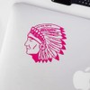 Decal Stickers of Indian Chief Skull with Tomahawk (Pink) (Set