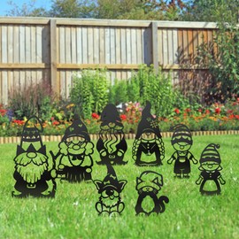 RealSteel Build Your Gnome Family Garden Stakes – Custom Metal Yard & Lawn Decor – Farmhouse Outdoor Garden Gnomes – Choose Your Set - Unique Gift - Teen Boy