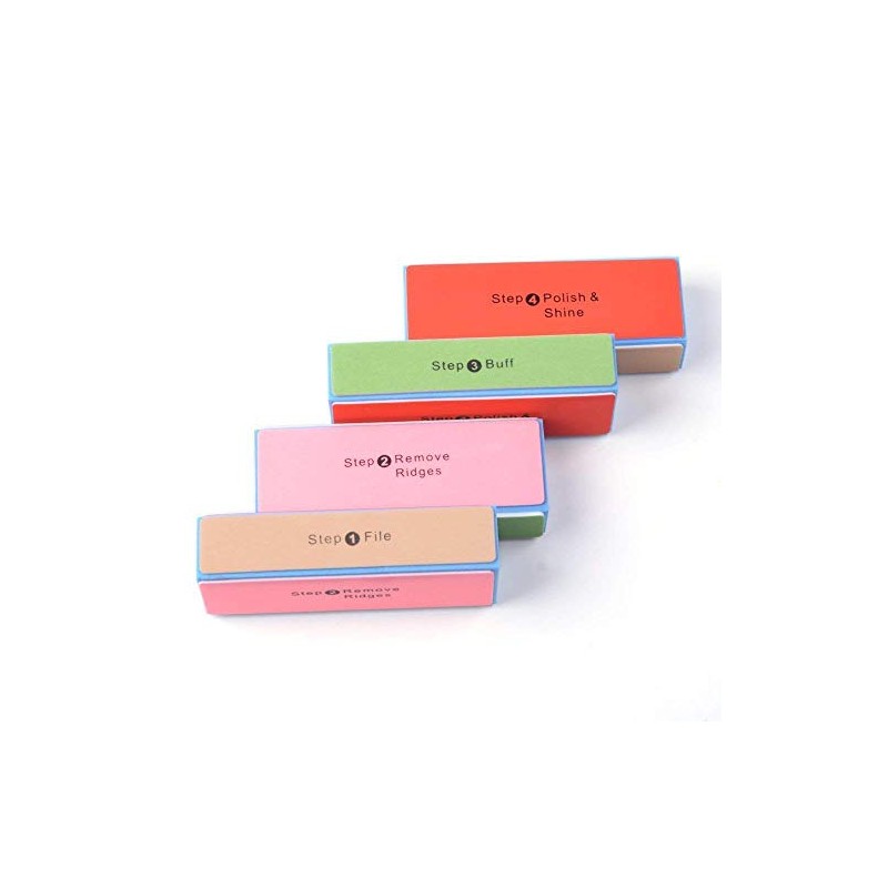 Adecco LLC 10 pcs 4 Way Colorful Nail Art Buffer