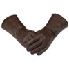 Leather Gauntlet Gloves Long Arm Cuff (Medium, Brown)