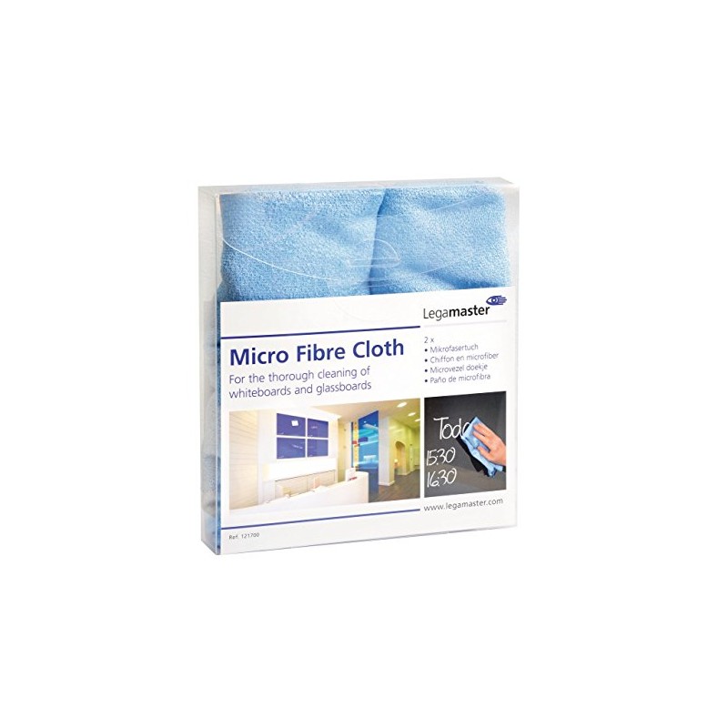 Legamaster Microfibre Cloth 40x40cm Blue - x2 Cloths