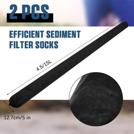 Wesnoy 2 Pcs Sediment Filter Erosion Control Blanket Silt Fence Sock with Stuffers Drain Stormwater Sediment Filter for Erosion Control and Storm Drain Protection (5" x 15')