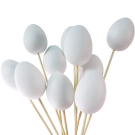 Plastic Hollow Eggs On Sticks White Easter Eggs to Decorate for Children - 10 Easter Crafts Hollow Eggs & Sticks for Easter Decorations Great for Marbling