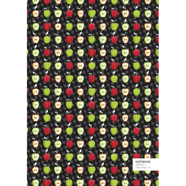 Apples Notebook - A4: (Dark Edition) Fun notebook 192 lined