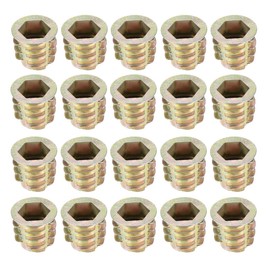 sourcing map Furniture Threaded Insert Nuts Zinc Alloy M10 Internal Threads 15mm Length 20pcs