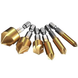 Unbranded New Countersink Tool Bit Set 1/4'' Hex Shank Counter Sink For Steel Metal Wood e