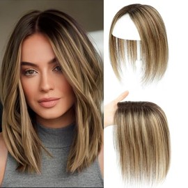 GULALUUK Hair Toppers for Thinning Hair Women Real Human Hair Toppers Silk Base with Thinning Remy HairPieces 10inch-4T427