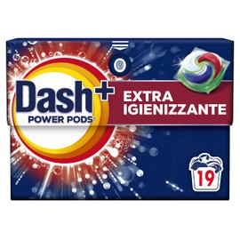 Dash Power Pods + Extra Igienizzante, Detersivo In Capsule, 19 Lavaggi, Pulizia Profonda Contro Sporco E Batteri, Pulizia Impeccabile