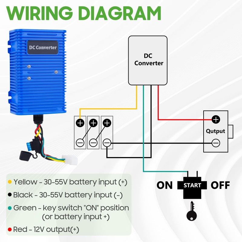 Universal Golf Cart Voltage Reducer DC Converter 36V or 48V