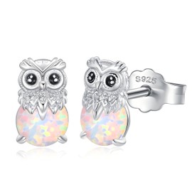 Jokmeo Charm Pendant for Women, 925 Sterling Silver Earrings, Hypoallergenic Health Stud Earrings with Screw Back, Suitable for Women and Girls X145, Sterling Silver