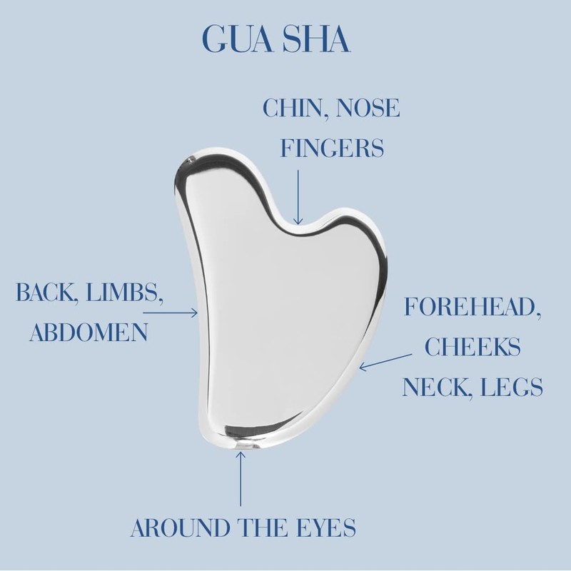 Nanshy Stainless Steel Gua Sha Massage Tool (Silver, Metal) in