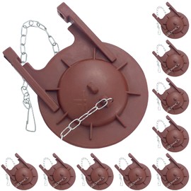 10 Pack 3-Inch Premium Dark Red Toilet Flapper Replacement Kit - Includes Toilet Flapper and Stainless Steel Chain - Fit for 3487, 4633, 3496, 3497, 3499, 4634, 11465, 11466, 3503, 4708, 3515, 3526