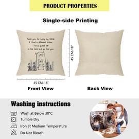 XUNLIZXY Funny Sister Gifts from Sisters Best Friends-for Birthday Christmas Graduation Friends Colleague Throw Pillow Cover Cushion Cover Thanks for Being My Sister