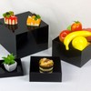 Kcgani Acrylic Cube Display Boxes Pedestals, Black Platform with Hollow