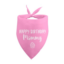 Happy Birthday Mommy Dog Bandana Dog Happy Birthday Mom Birthday Gifts Pink Dog Bandana Pet Scarf for Dog Photo Prop Pet Accessories for Dog Lovers Owner Gift