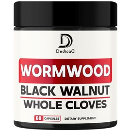 Wormwood Capsules with 12 Herbs Blended Black Walnut Leaves, Ginger Root, Turmeric Curcumin Root, Black Pepper & More - Support Digestion Health, Immune System & Overall Health
