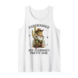Undiagnosed But Everyone's Pretty Sure Funny Frog Cowboy Tank Top