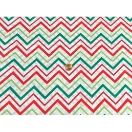 Anna Marie Green & Red Christmas Holiday Festive Chevron Cotton Fabric by Anna Marie