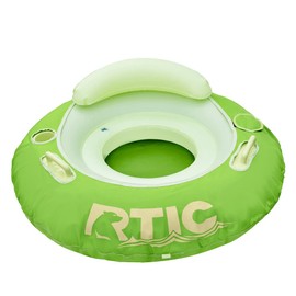 RTIC Tough River Tube for Floating, Inflatable Water Float Raft for Swimming Pool, Lakes and Rivers, Heavy-Duty for Adults with Handles, Drink Holder, and Backrest, Tree Frog