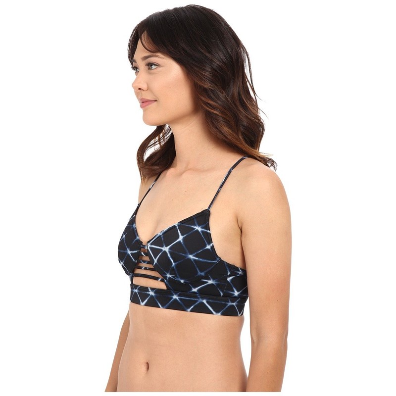 RVCA Women's Crystalized Bralette Bikini Top, Black, X-Small