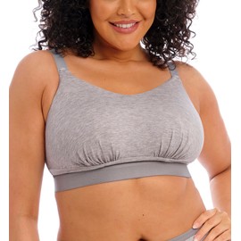 Elomi Women's Kintai Peek-a-Boo Plunge Underwire Bra (301202), Grey Marl, 42H
