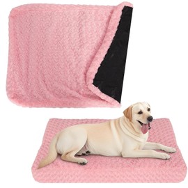 BLVOTKRO Faux Fur Waterproof Dog Bed Covers – Ultra Soft Rose Velvet, Removable & Washable, Cozy & Durable,Medium Pet Bed Cover Only (No Filling) – Pink, (Pink, 36.0" L x 24.0" W x 4.0" Th)