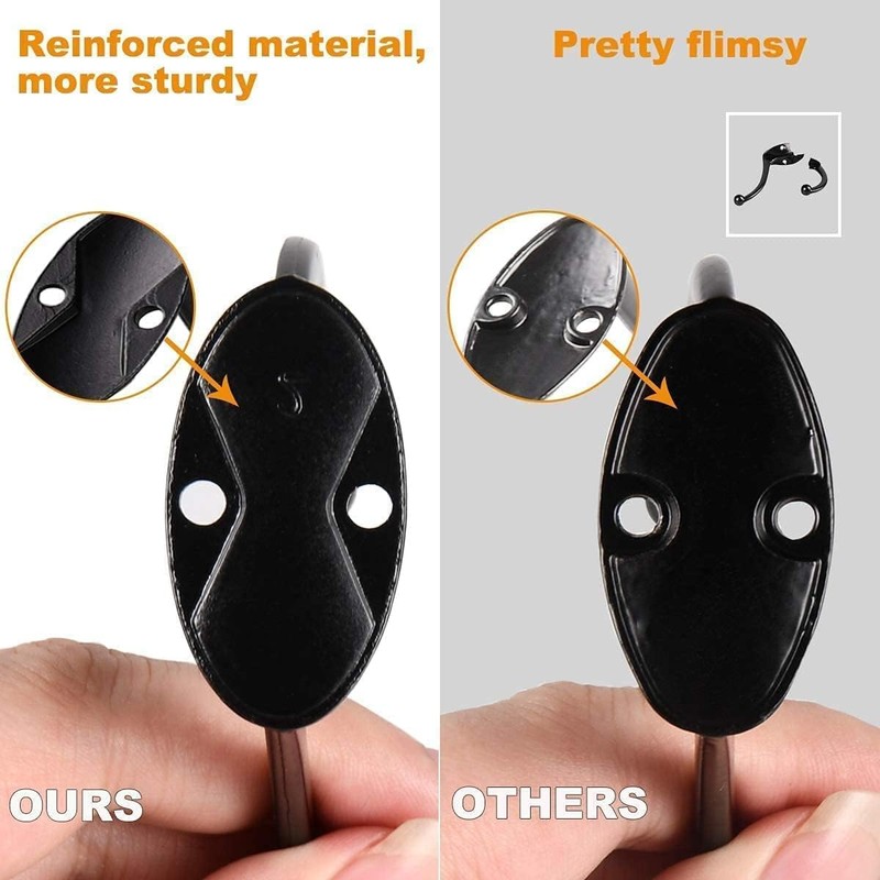 GlazieVault Black Coat Hooks for Wall - Stainless Steel Coat