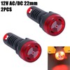 SPORTARC 2 Red Indicator Lights with Buzzer AC/DC 12V 22mm