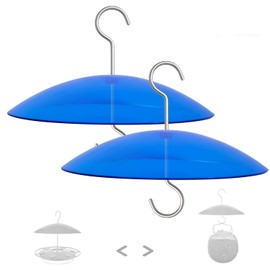 Small Rain Cover for Bird Feeder - Mini Blue 8" X 2 PC Small Hanging Weather Guard Protective Dome - Dia. 20CM