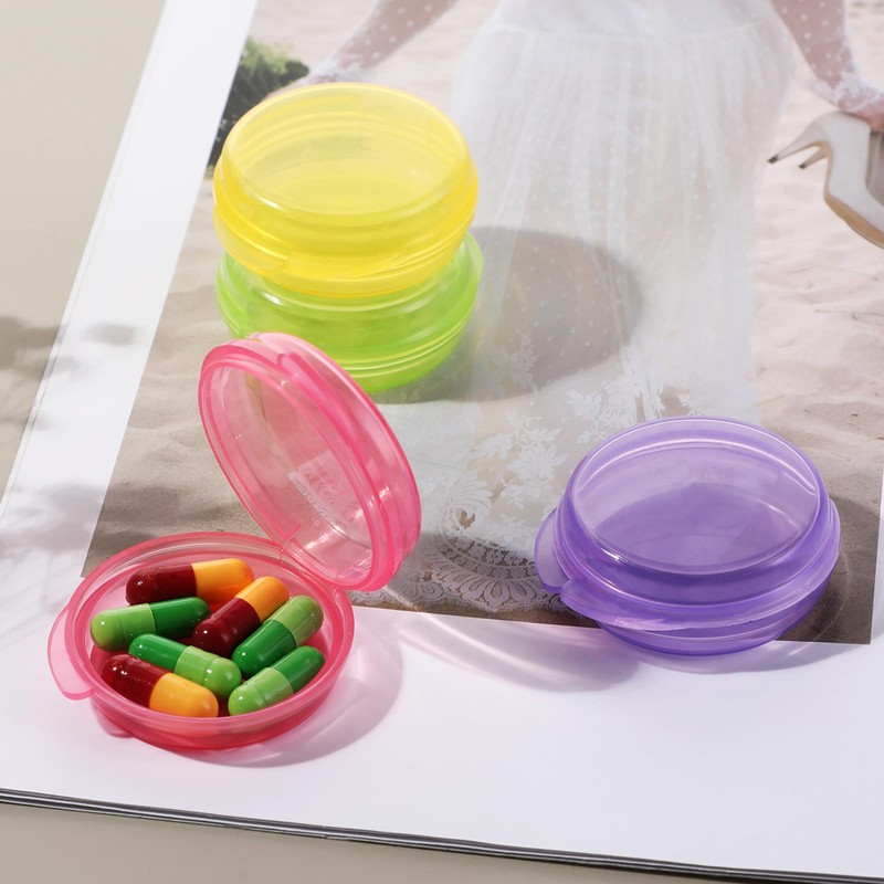 Sibba 5 Packs Small Pill Box Travel Pill Container Portable