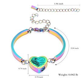 Yinplsmemory Cremation Jewelry Heart Urn Bracelet for Ashes for Women Men Adjustable Urn Cuff Bracelet for Human Pet Ashes Keepsake Memorial Jewelry