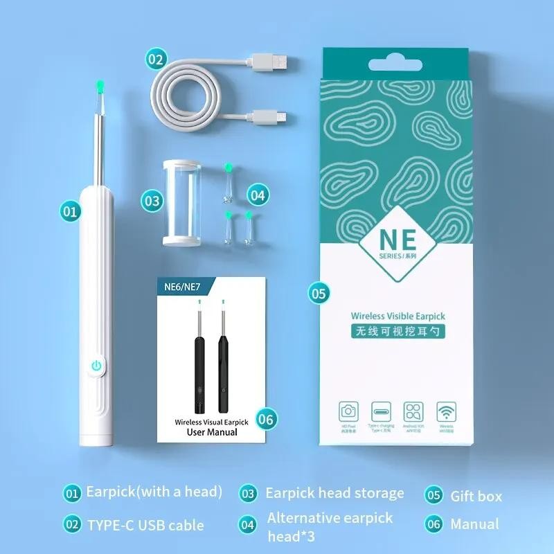 Smart Visual Ear Cleaner with Camera Ear Sticks USB C