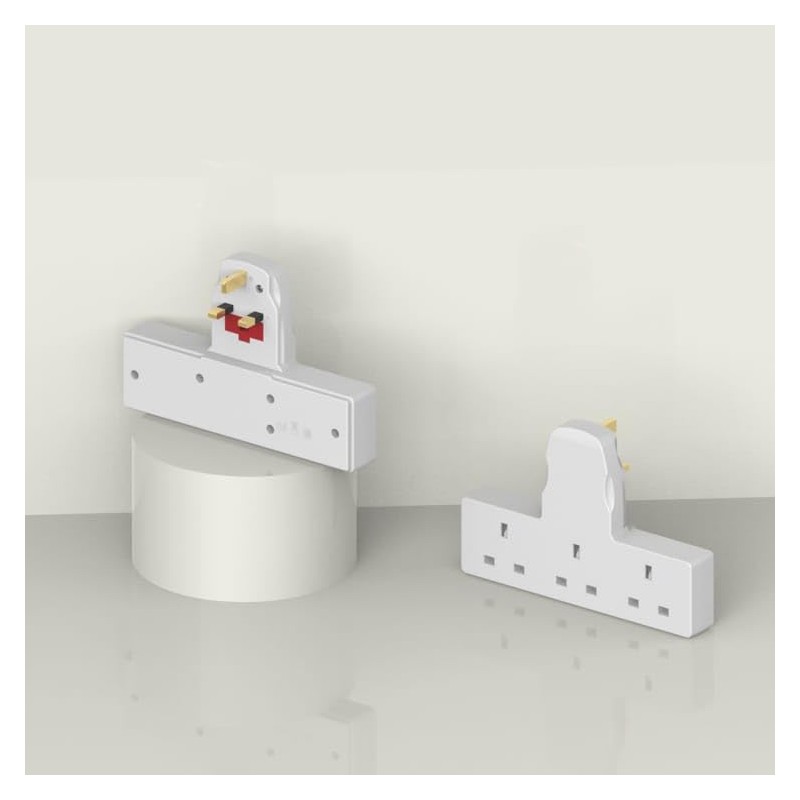 Plug Adapter,3 Way Plug Adapter UK Surge Protector Socket Adapter