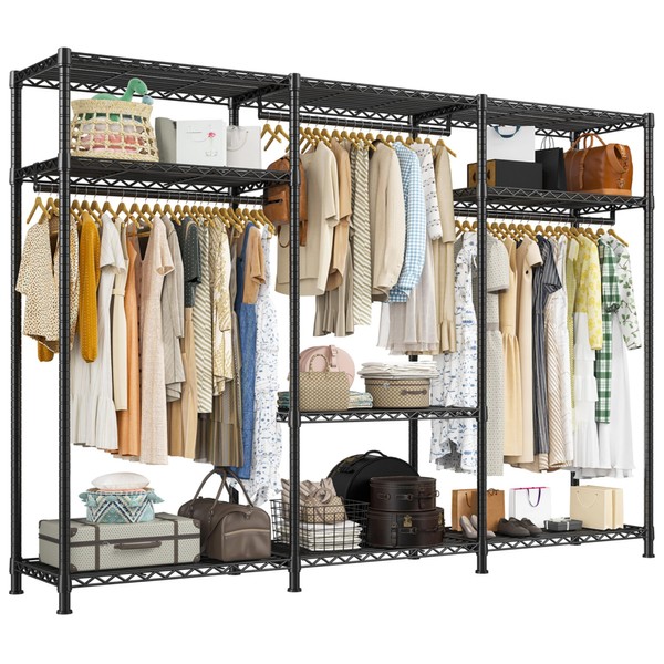 Raybee Clothes Rack Heavy Duty Load 795LBS Portable Clothing Racks