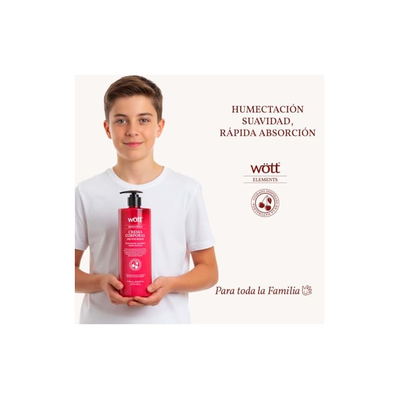 CREMA CORPORAL FRUTOS ROJOS WOTT 740 ML.