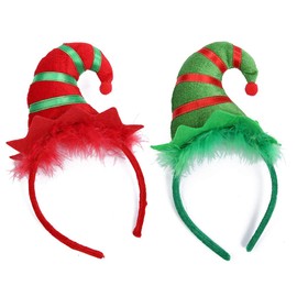 Christmas Elf Hat Headband Pack of 2 Elf Hat Hair Band Christmas Hair Band Children's Headwear for Adults for Christmas Party Costume Costume Decoration Photos Stand