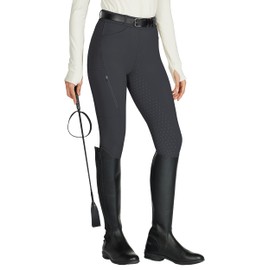 Willit Women's Horse Riding Pants Full Seat Silicone Equestrian Breeches Horseback Schooling Tights Zipper Pockets Gray S