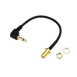 3.5mm L Shape Mono Mini Plug Male to SMA Female Converter Cable 0.1m FNT-LH-3SMA10