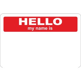 FSSS Ltd Hello my name is stickers x 100. 75 x 50mm! Red