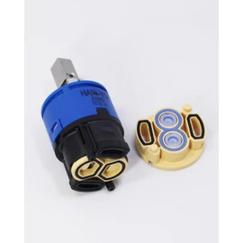 JL02BD of Hain-Yo 40mm Diverter Pressure Balance Cartridge with Check Valve Set (Two bottom Outlets), Replacement PBA039199 Ceramic Disc Diverter Shower Cartridge (1 Pack)