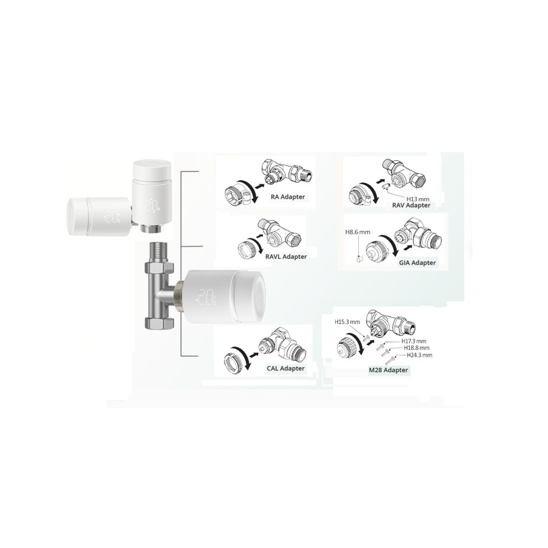 Matosio TRV603-WZ Smart Radiator Thermostat ZigBee Intelligent Thermostat, Control via