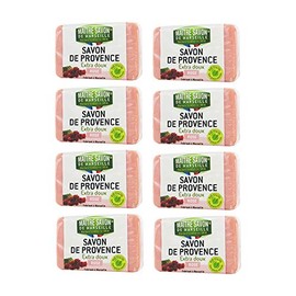 Maitre Savon de Marseille (Value Set of 8) Marseille Soap, Rose Soap, 3.5 oz (100 g) x 8 Packs