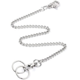 Wallet Chain, Wisdompro 16 inch Heavy Duty Pocket Keychain and 2 Keyrings for Keys, Wallet, Pants, Belt Loop, Purse and Handbag