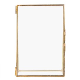 Marco de Fotos de Latón, Estilo Vintage Dorado Antiguo, Tira de Cobre, Marco Metal, Cuadro Flotante Metal para Fotos, Arte, Más Exhibición Mesa ((Ordene 10.2x15.3cm) (4 * 6