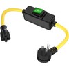 Heavy Duty SJTW 12AWG Outdoor Waterproof Extension Switch Cord, in-Line