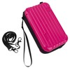 Framendino, Rose Red Cosmetics Case Carrying Hard Bag for Toiletry Mini Cross Body Bag with Detachable Grip Rope and Shoulder Strap for Women