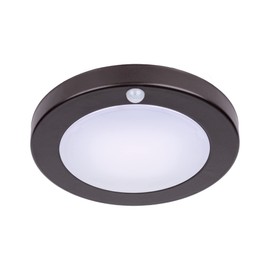 LIT-PaTH LED Flush Mount Ceiling Light, Closet Lighting Fixture with Motion Sensor, 10.5W, 700 Lumen, 6.2 Inch, Anti-Rust Galvanized Housing, Bronze Finish 3000K 1-Pack
