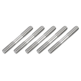 sourcing map 5Pcs M8x60mm 304 Stainless Steel Double End Threaded Stud Screw Bolt for House Maintenance