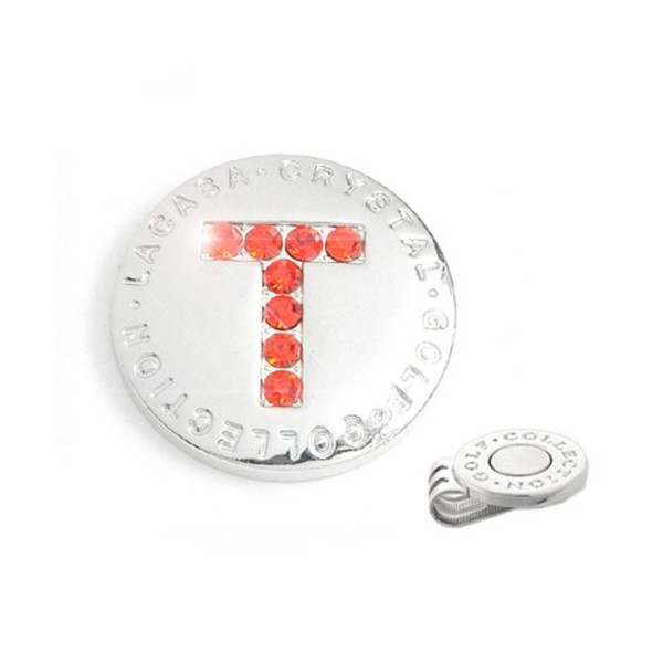 Elixir Golf Crystal Golf Ball Marker with Hat Clip, Initial T