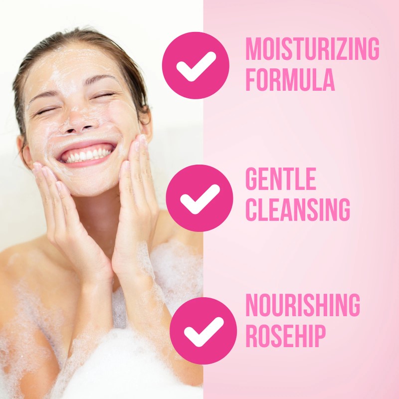 YOLY Rosehip Shower Gel - Moisturizing Body Wash [PACK OF